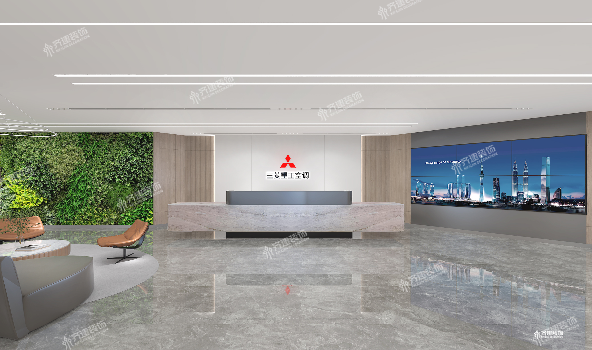 上海三菱重工空調(diào)辦公室前廳裝修設(shè)計(jì)